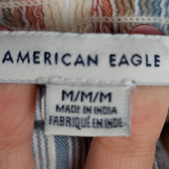 NWOT AE Wide Leg Pants Striped Size Medium - Picture 10 of 13